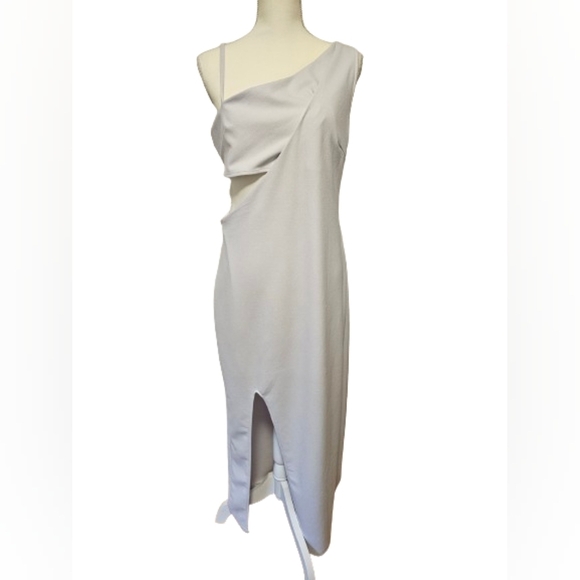 Xscape Dresses & Skirts - Xscape Grey Cut-Out Side One Shoulder Dress Women's Size 14 XL